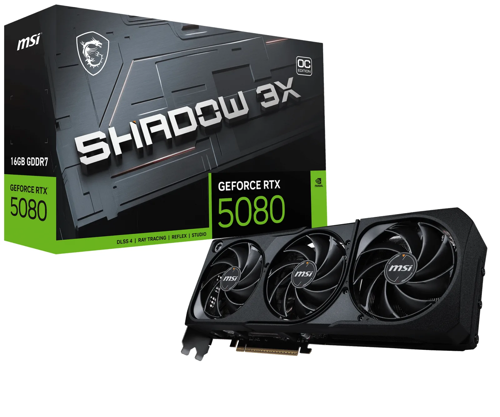 MSI RTX5080 16GB SHADOW 3X OC 16G GDDR7 256bit HDMI DP PCIe 5.0