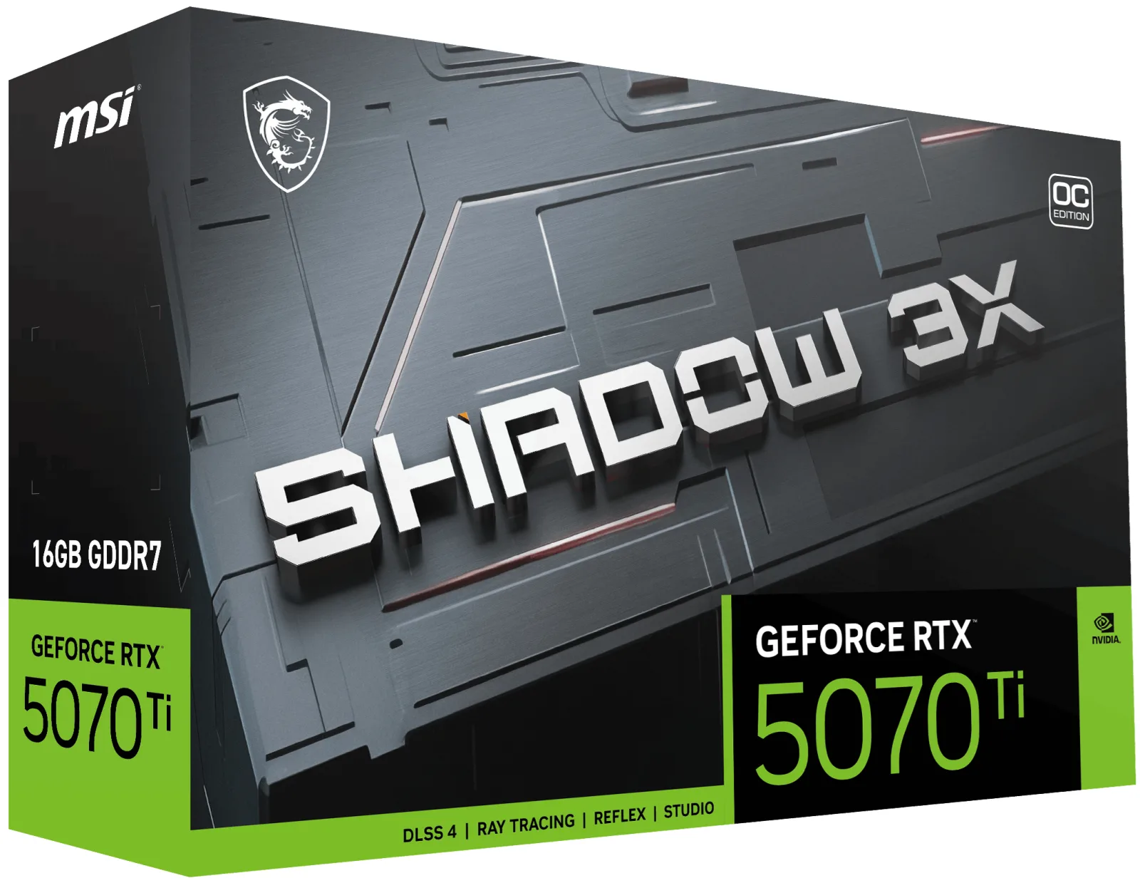 MSI RTX5070TI 16GB SHADOW 3X OC 16G GDDR7 256bit HDMI DP PCIe 5.0