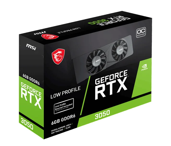 MSI 6GB RTX3050 LP E 6G OC GDDR6 96bit HDMI DP PCIe 4.0 Low Profile