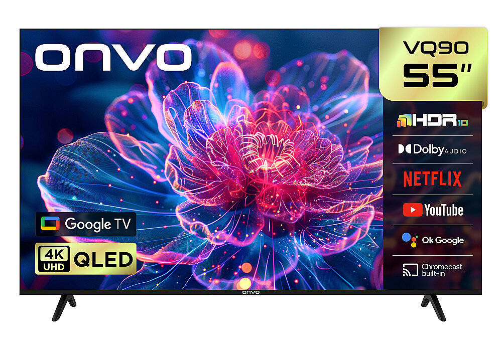 ONVO 55VQ90F3UA 55'' 140 Ekran Uydu Alıcılı 4K Ultra HD Google Smart QLED TV