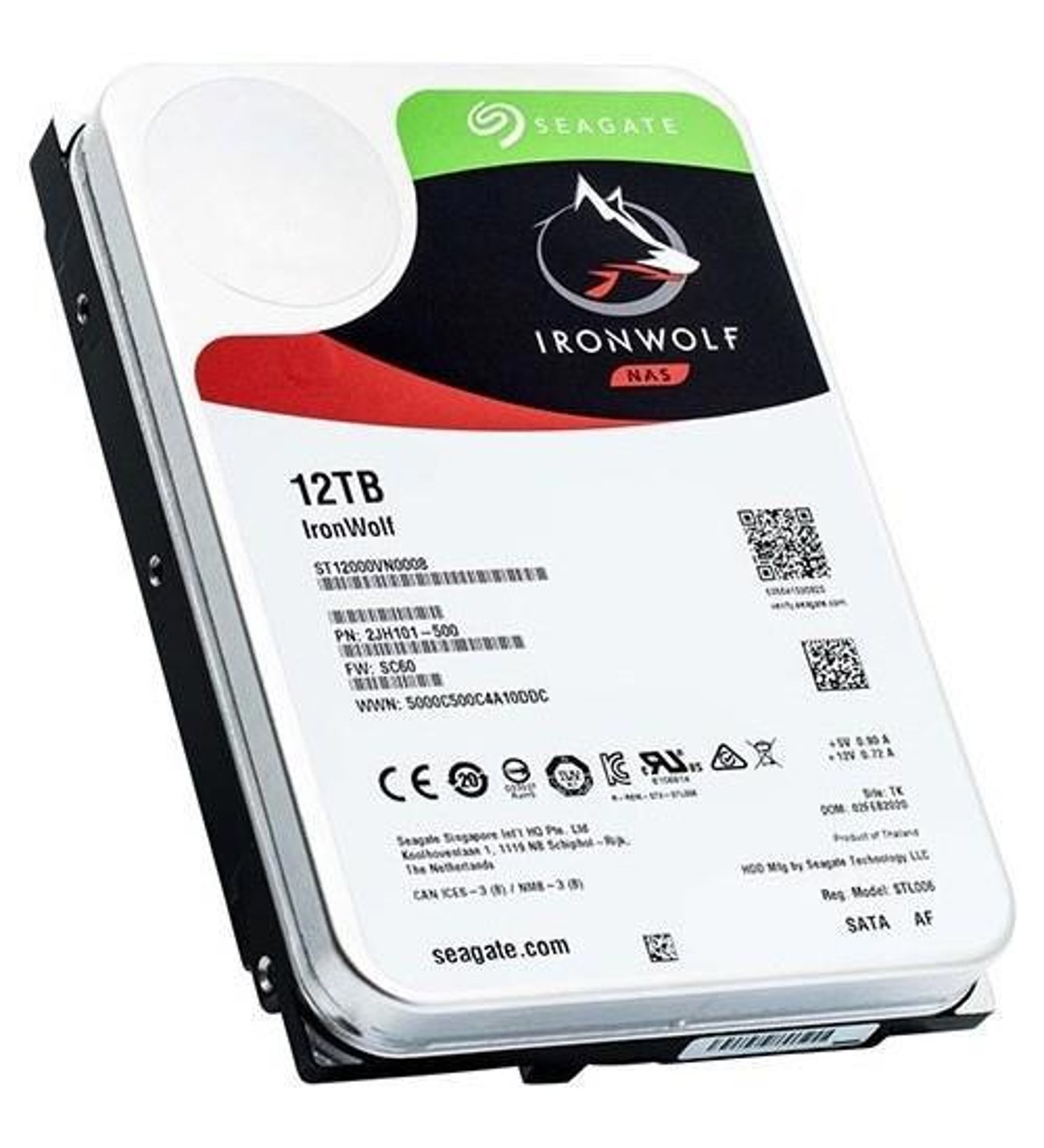 SEAGATE 3.5" 12TB IRONWOLF ST12000VN0008 7200 RPM 256MB SATA-3 NAS Diski Distribütör Garantili